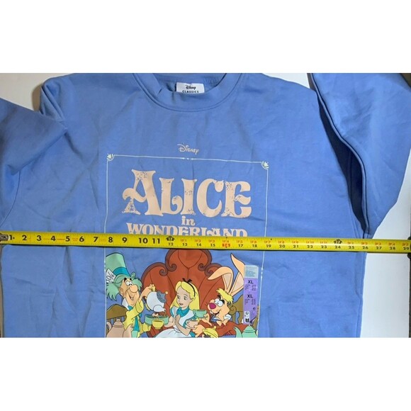 Disney Classics Alice in Wonderland Sweatshirt Graphic Blue XL Whimsy Fantasy - Picture 4 of 9